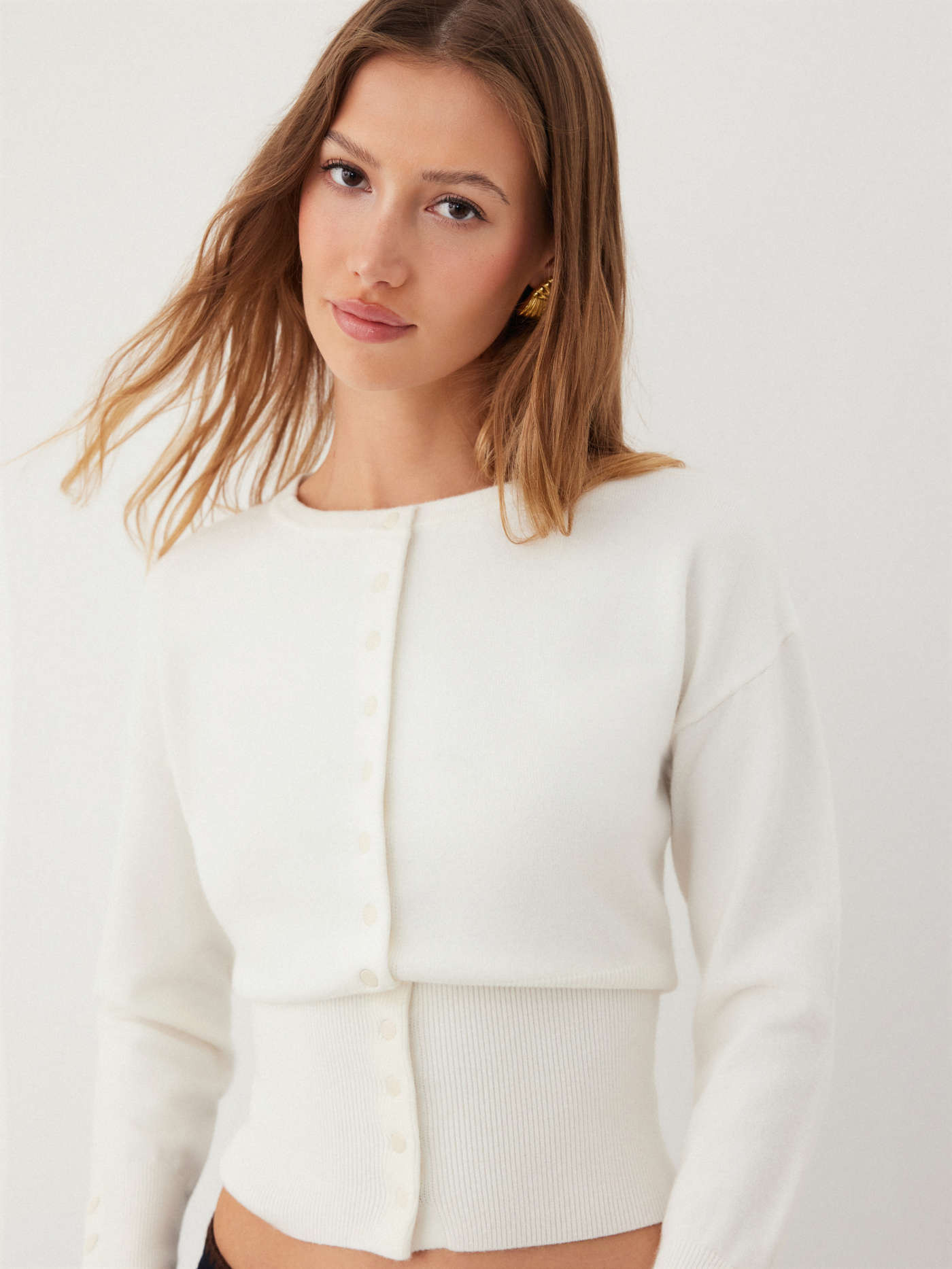 Knit Fabric Knit Round Neck Button Cardigan For Daily Casual Work | Cider