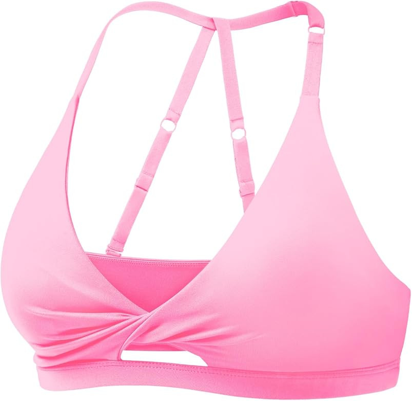 YEOREO Sports Bras for Women Open Back Workout Gym Bra Padded Medium Impact Yoga Tops with Ajusta... | Amazon (US)