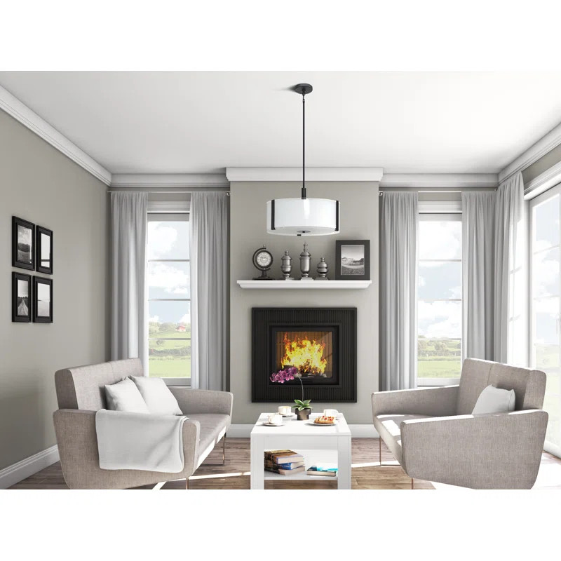 Winesburg Latitude Run® 3 Light Dome Pendant Satin Steel Finish | Wayfair North America