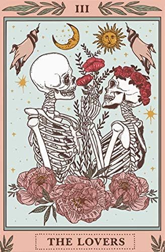 Amazon.com: Skull Tapestry The Kissing Lovers Tarot Tapestry Halloween Tin Sign Cafe bar Home Wal... | Amazon (US)