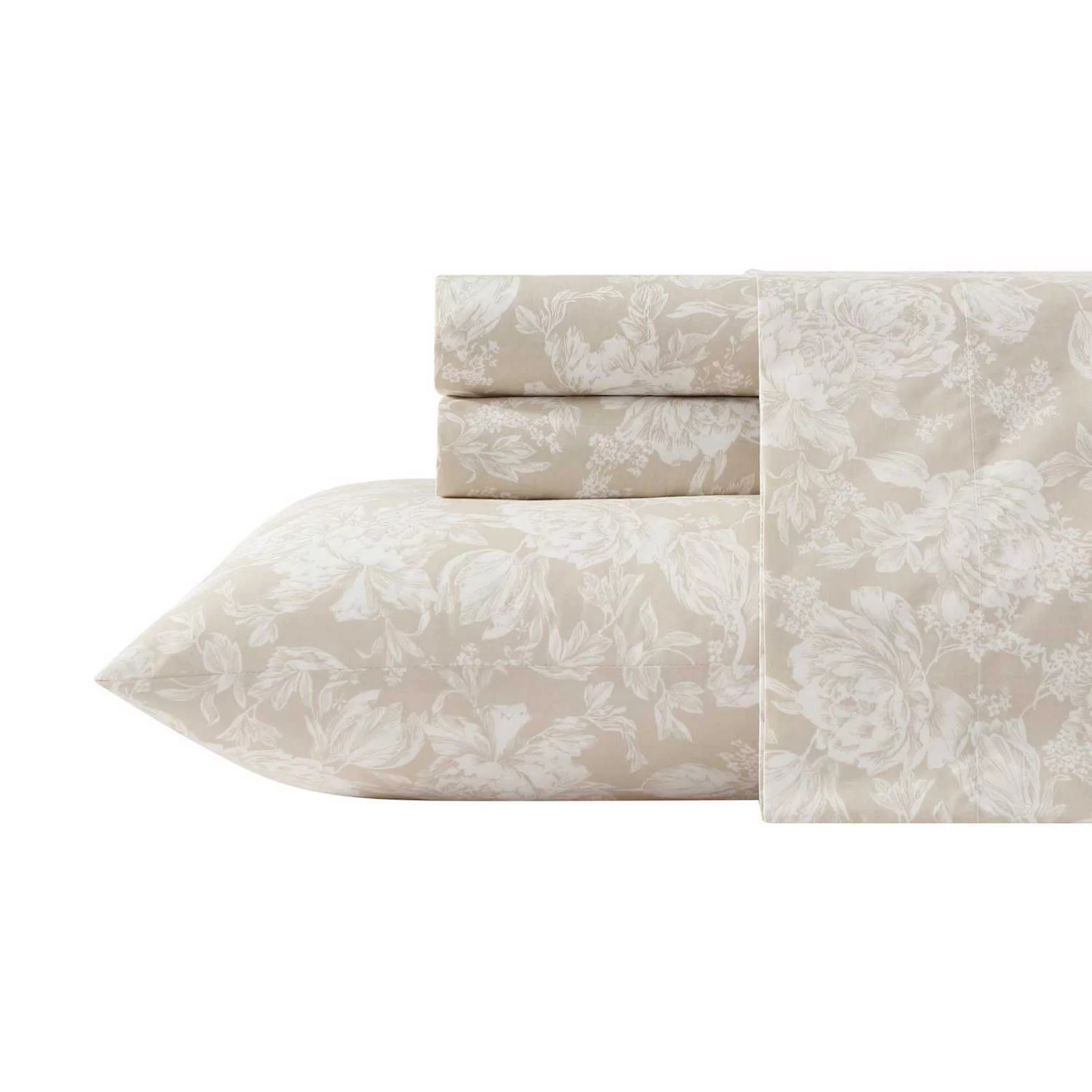 Laura Ashley Percale Sheet Set, Meredith Brown | Kohl's