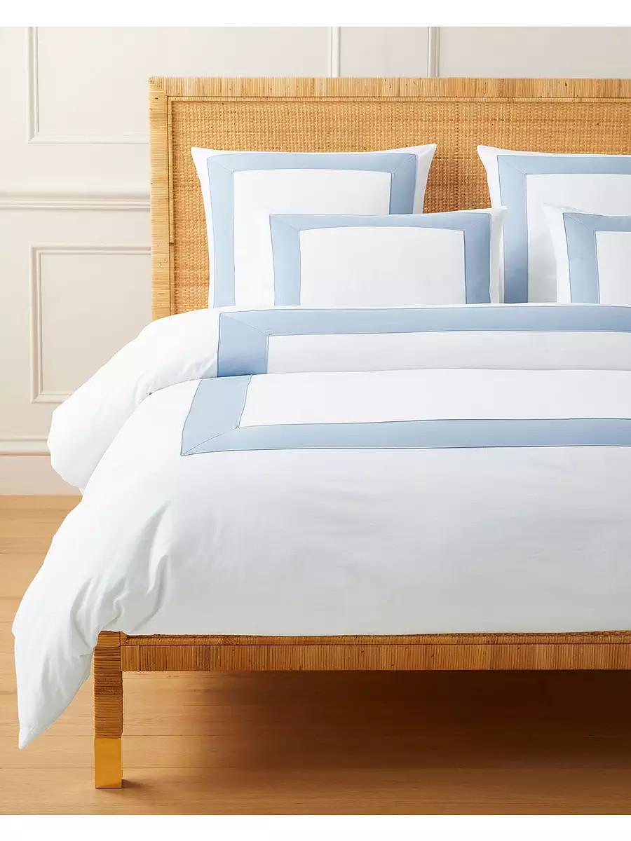 Beach Club Border Percale Duvet Cover | Serena and Lily