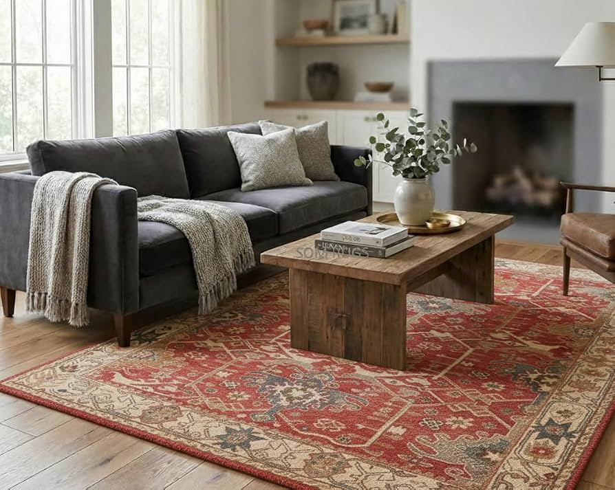 Traditional Vintage Channing Handmade Tufted 100% Wool Area Rugs & Carpet Bedroom Living Room Din... | Amazon (US)