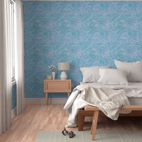 Wallpaper in Tumbling ocean waves | Spoonflower