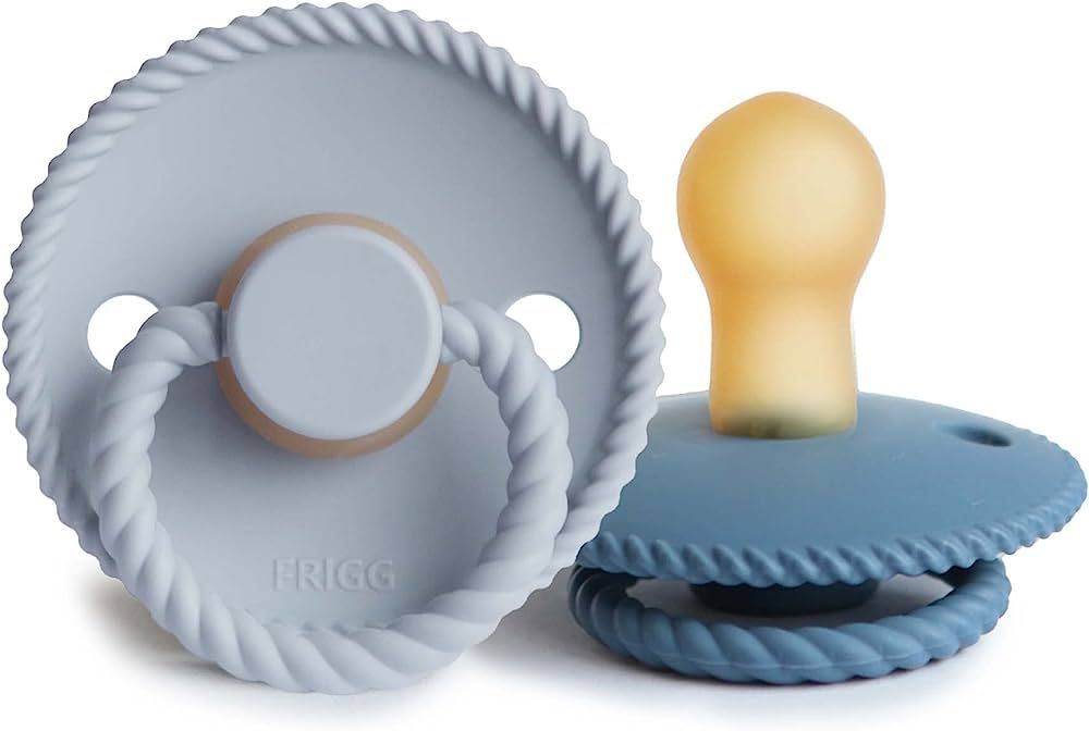 FRIGG Rope Natural Rubber Baby Pacifier | Made in Denmark | BPA-Free (Powder Blue/Ocean View, 0-6... | Amazon (US)