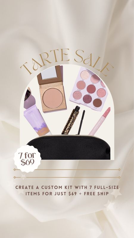 Tarte sale! Create a custom kit with 7 full-sized products for just $69 and get free shipping! 

Tarte cosmetics, beauty sale, summer beauty, beauty styles, beauty trends, Tarte 

#LTKbeauty #LTKsalealert