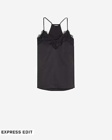 Satin Lace Trim Cami | Express