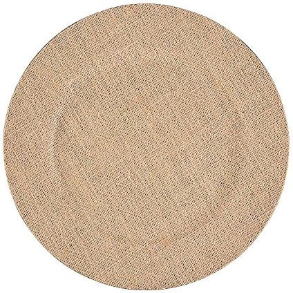 Round Burlap Chargers (set of 6 place mats) Wedding and Home Decor | Amazon (US)