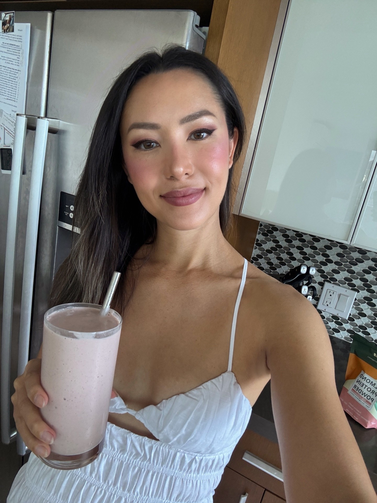 Such a delicious way to start the day! Clean vegan protein shake 💕💕
Size XS in this dress 

#LTKootd #LTKselfcare