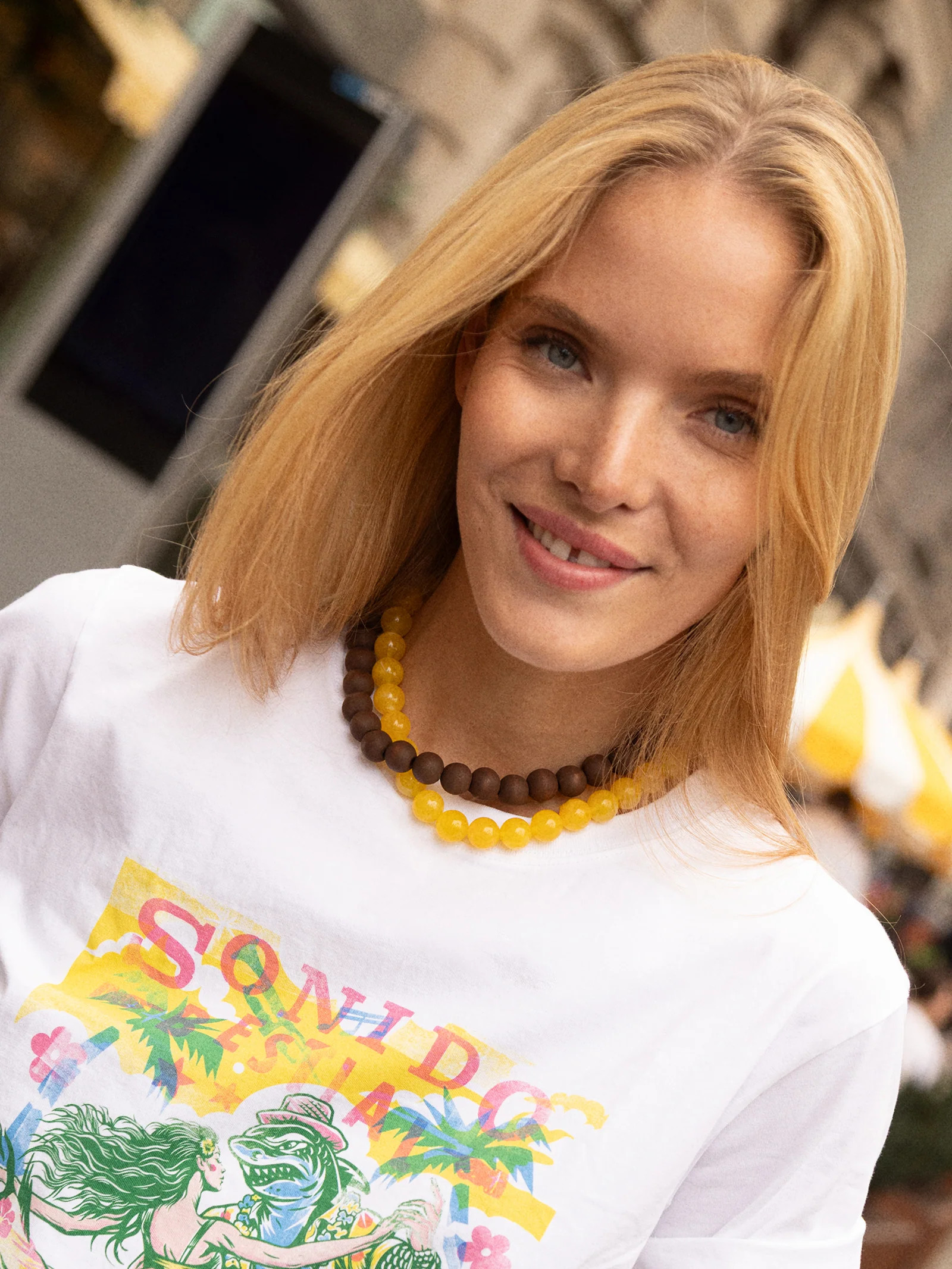 Mini Jane Beaded Necklace - Citrine | BaubleBar