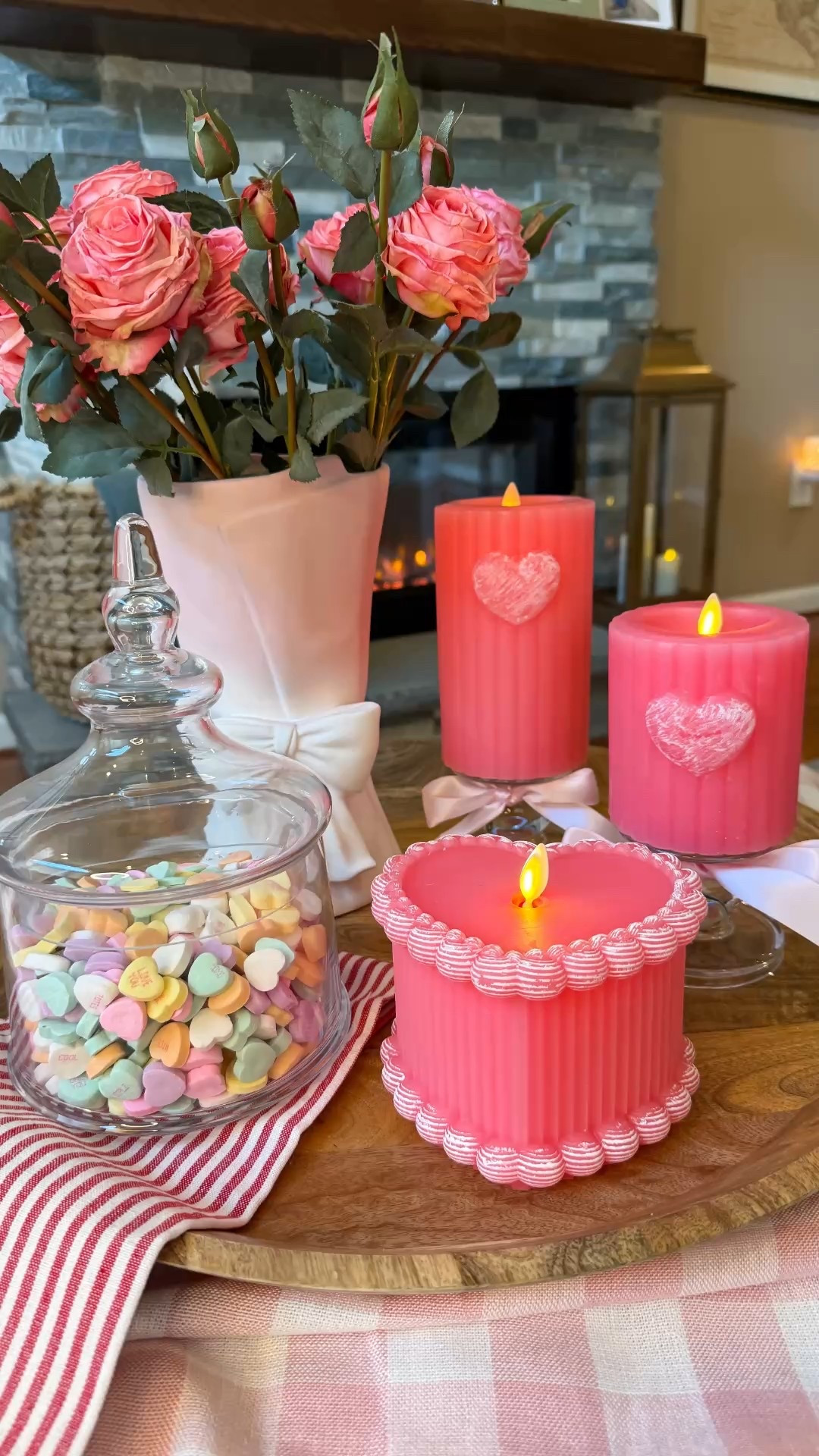 Valentines cozy decor tray styling 🩷💕 centerpiece, home decor 

#LTKHome #LTKSeasonal #LTKFindsUnder50