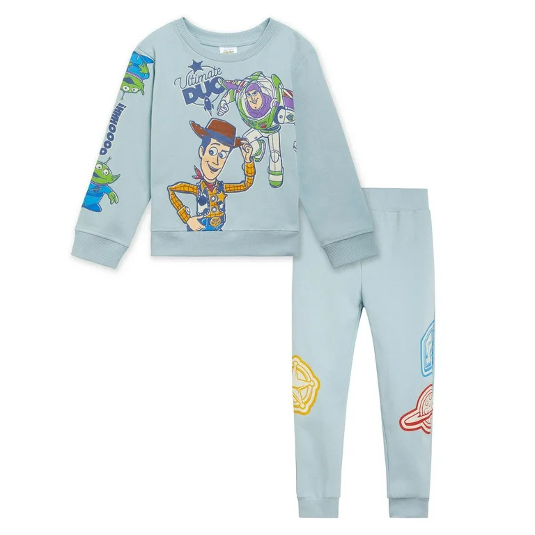 Disney Toy Story Woody Buzz Lightyear Alien Fleece Sweatshirt and Jogger Pants Outfit Set Toddler... | Walmart (US)
