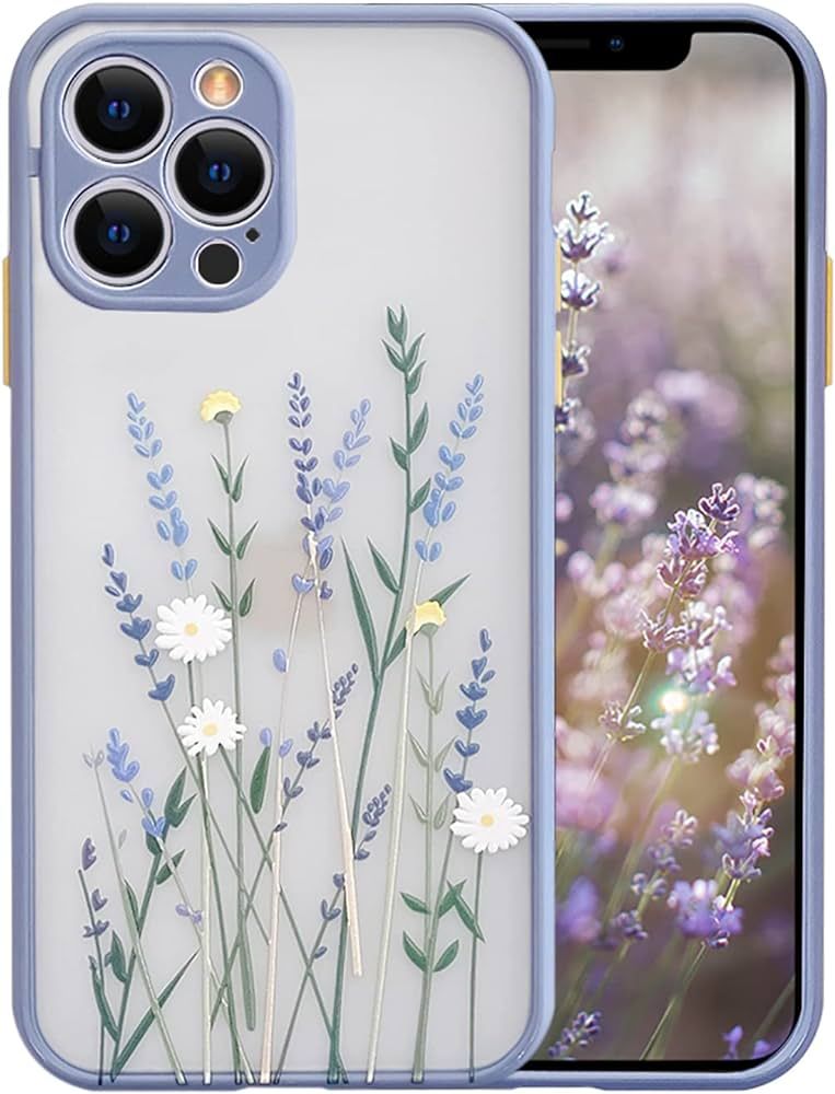 Ownest Compatible with iPhone 14 Pro Max Case for Clear Frosted PC Back 3D Floral Girls Woman and... | Amazon (US)