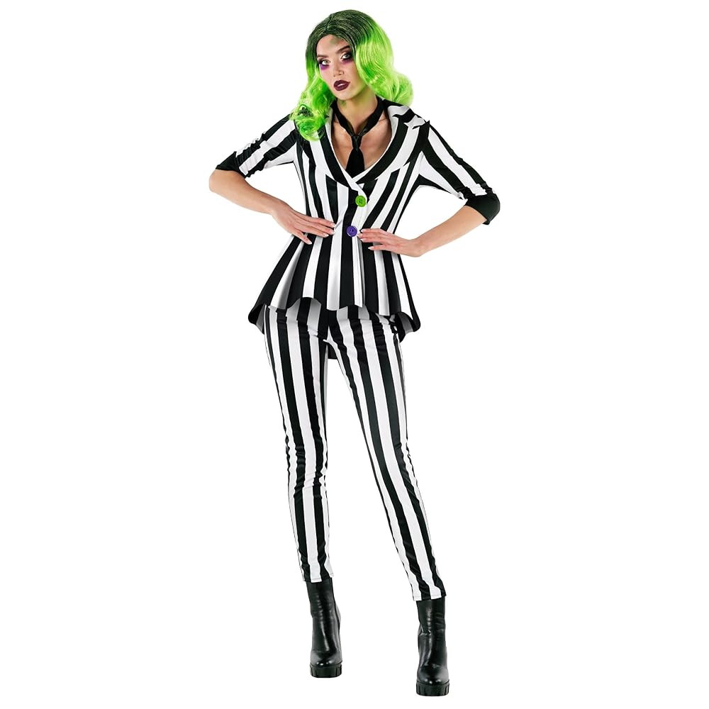 Morph Womens Black And White Striped Suit Sizes S-3XL, Halloween Costumes For Womens Halloween Co... | Amazon (US)