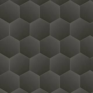 Glassel Nero Hexagon 9 in. x 10 in. Matte Porcelain Stone Look Floor and Wall Tile (6.89 sq. ft./... | The Home Depot