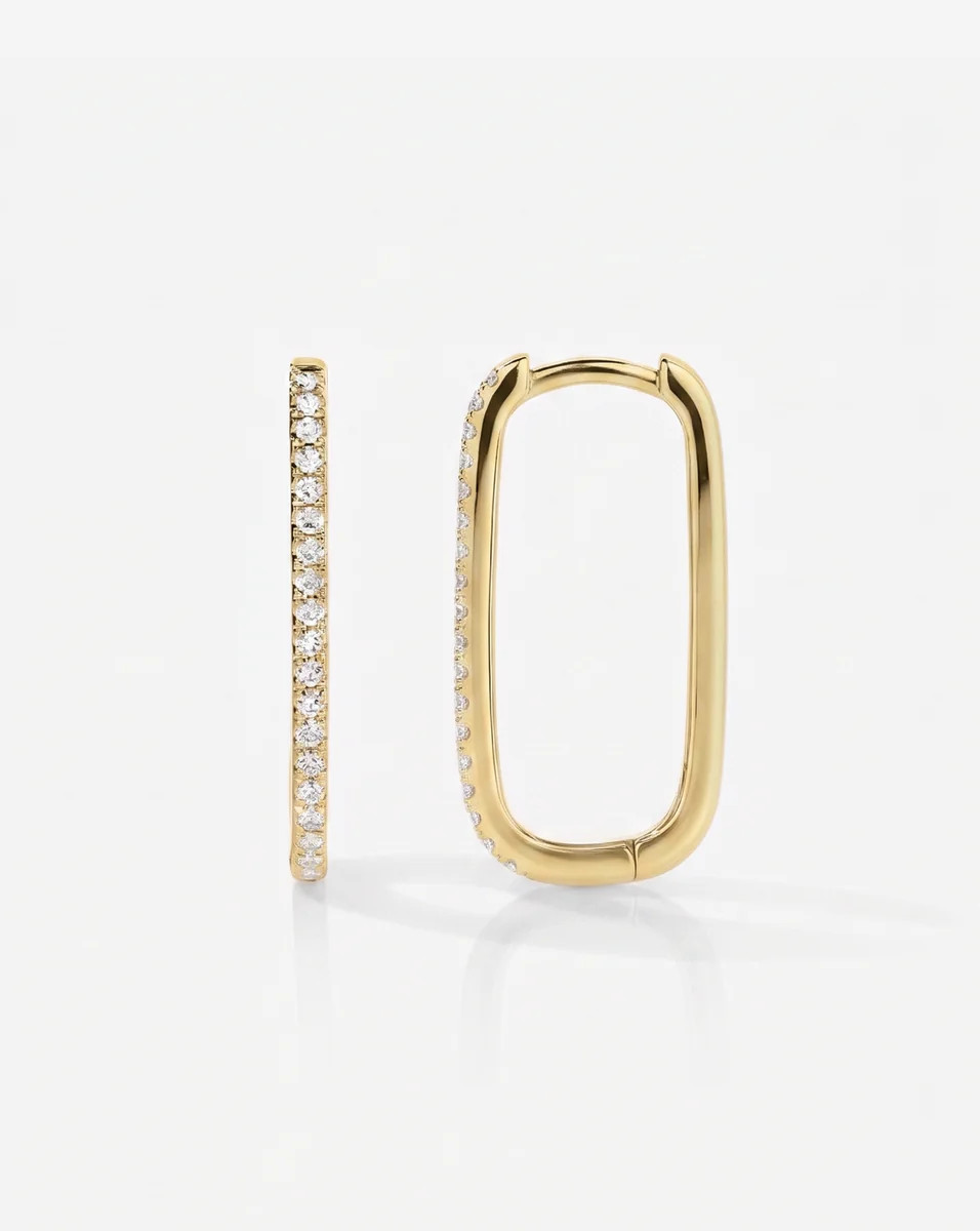 Diamond Rectangle Hoops | Ring Concierge