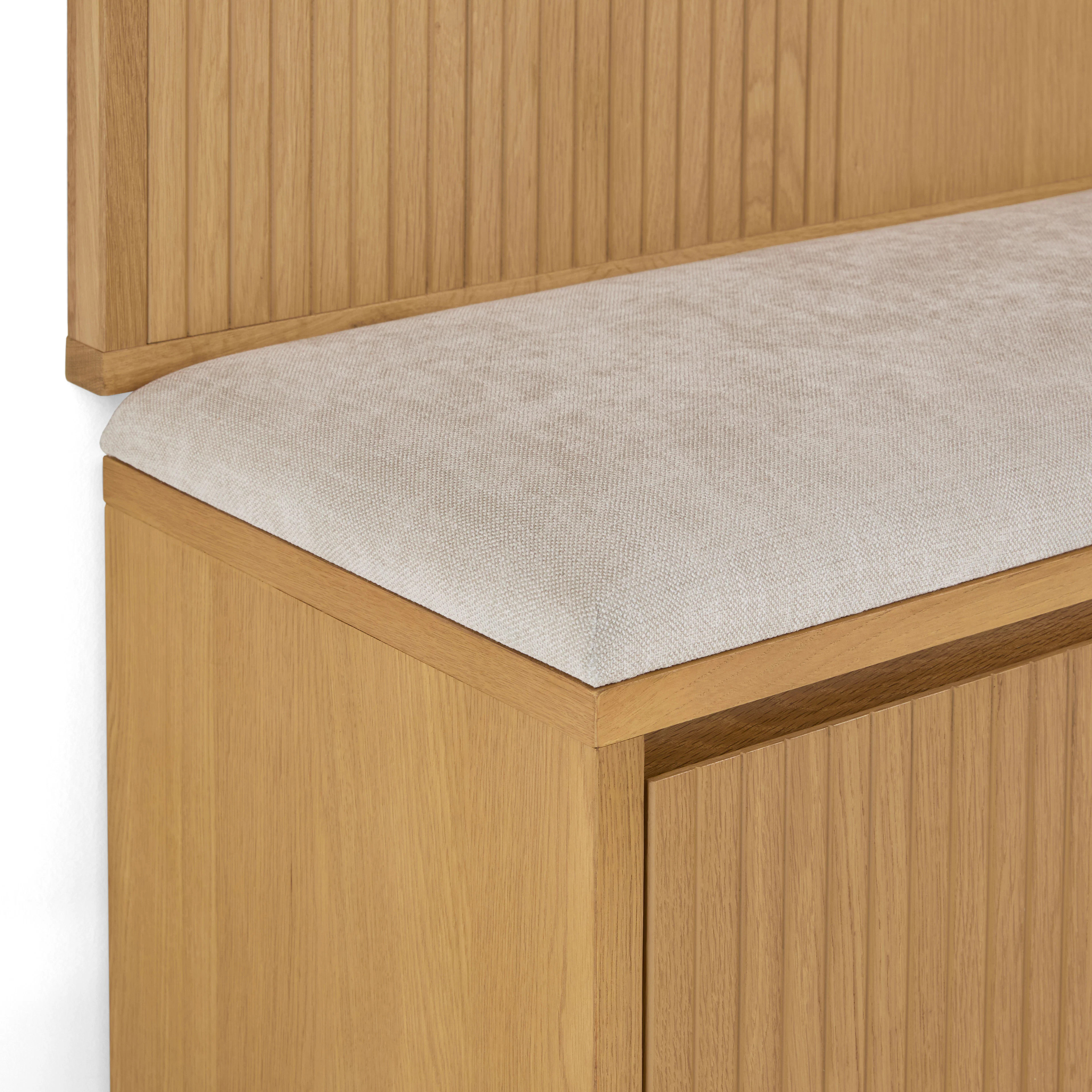 Kouva 47" Bench and Wall Panel Storage Set - Natural Oak and Santolina Gray | Article