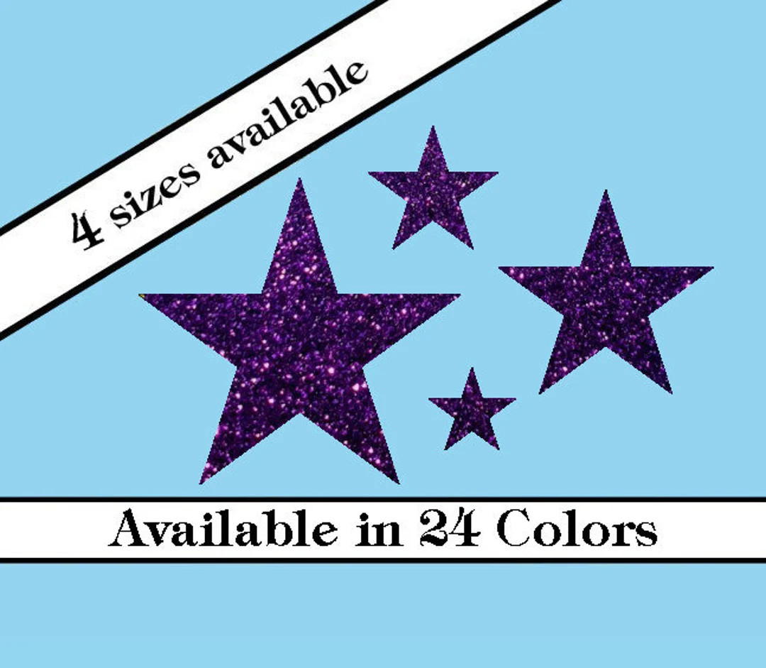 Stars Iron on Heat Transfer Decals Pointy Star in Glitter or Matte Vinyl No Sew | Etsy (US)