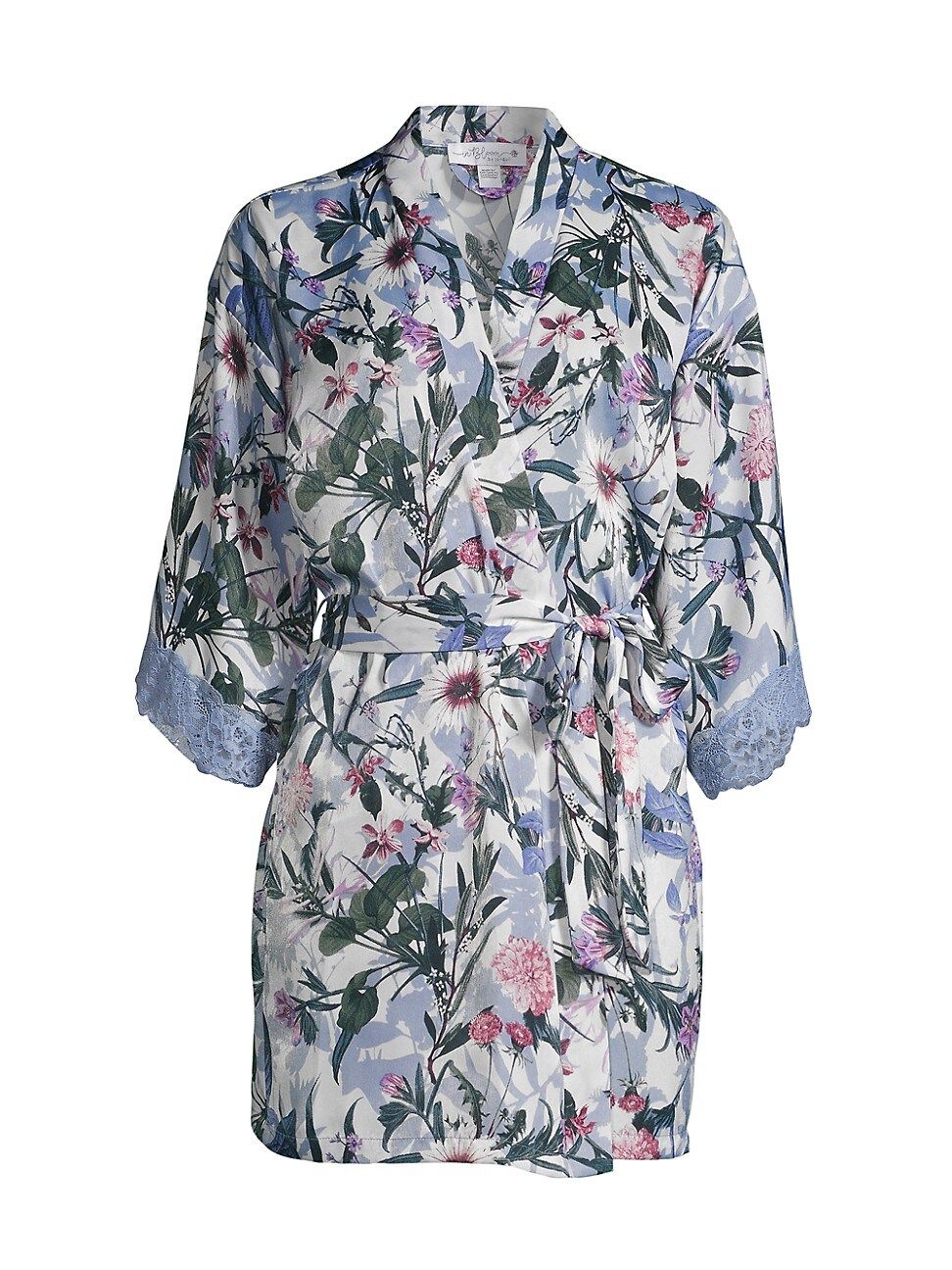 In Bloom Women's Michelle Floral Robe - Aqua - Size XL | Saks Fifth Avenue