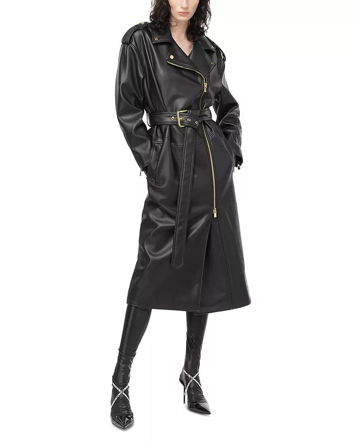 Faux Leather Moto Trench Coat | Bloomingdale's (US)