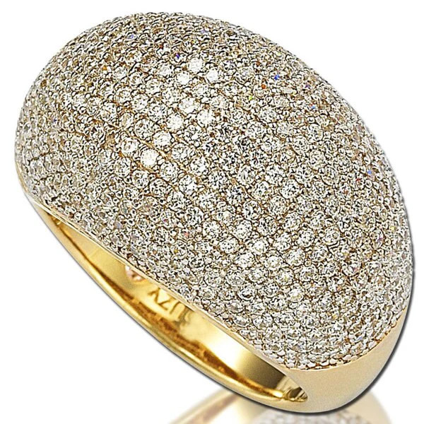 Suzy Levian Goldplated Sterling Silver Pave Dome Cubic Zirconia Ring | SUZY LEVIAN