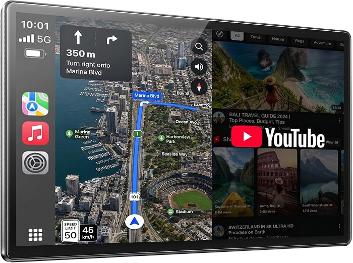 LAMTTO Extra Large 11 Inch Carplay Screen for Car, Built-in YouTube/TikTok Entertainment Video AP... | Amazon (US)