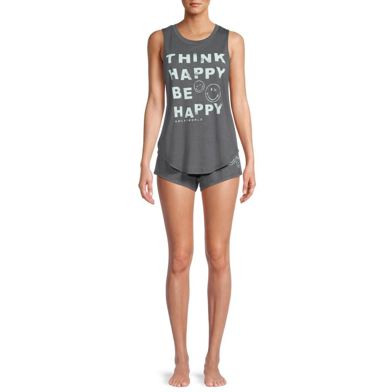 Grayson Social Women's and Women's Plus Graphic Tank Top and Sleep Shorts, 2-Piece Set | Walmart (US)