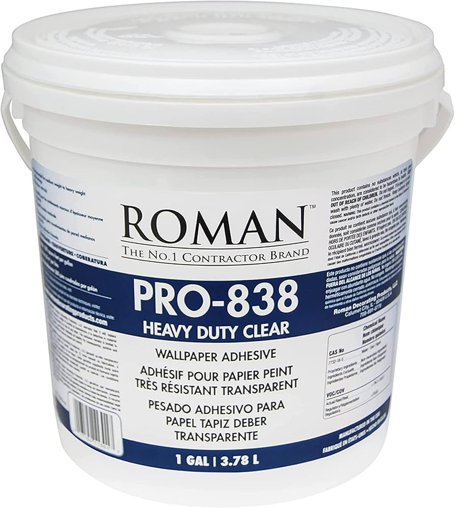 Roman 011301 PRO-838 1 gal Heavy Duty Wallpaper Adhesive, Clear | Amazon (US)