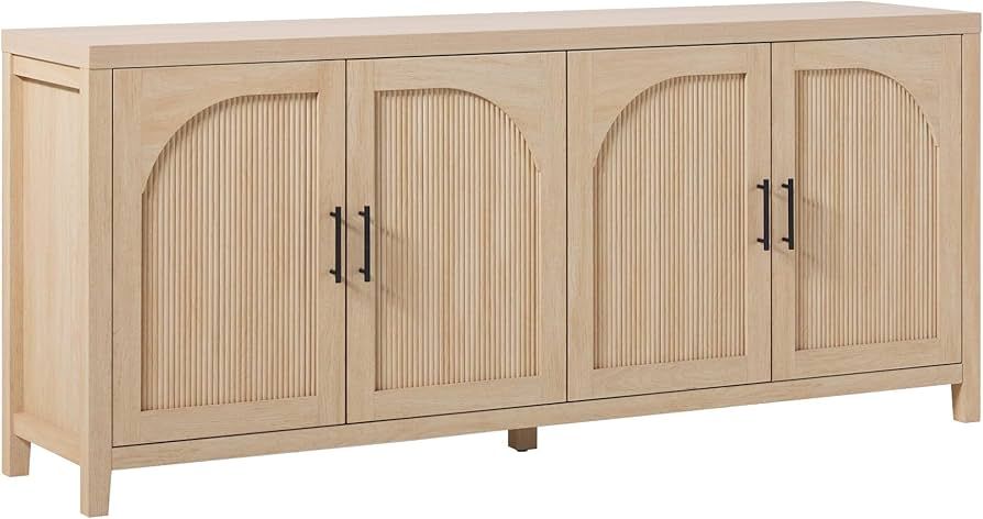 Walker Edison Modern 70" Reeded Sideboard, Credenza with Doors for Kitchen, Dining Room, Media an... | Amazon (US)