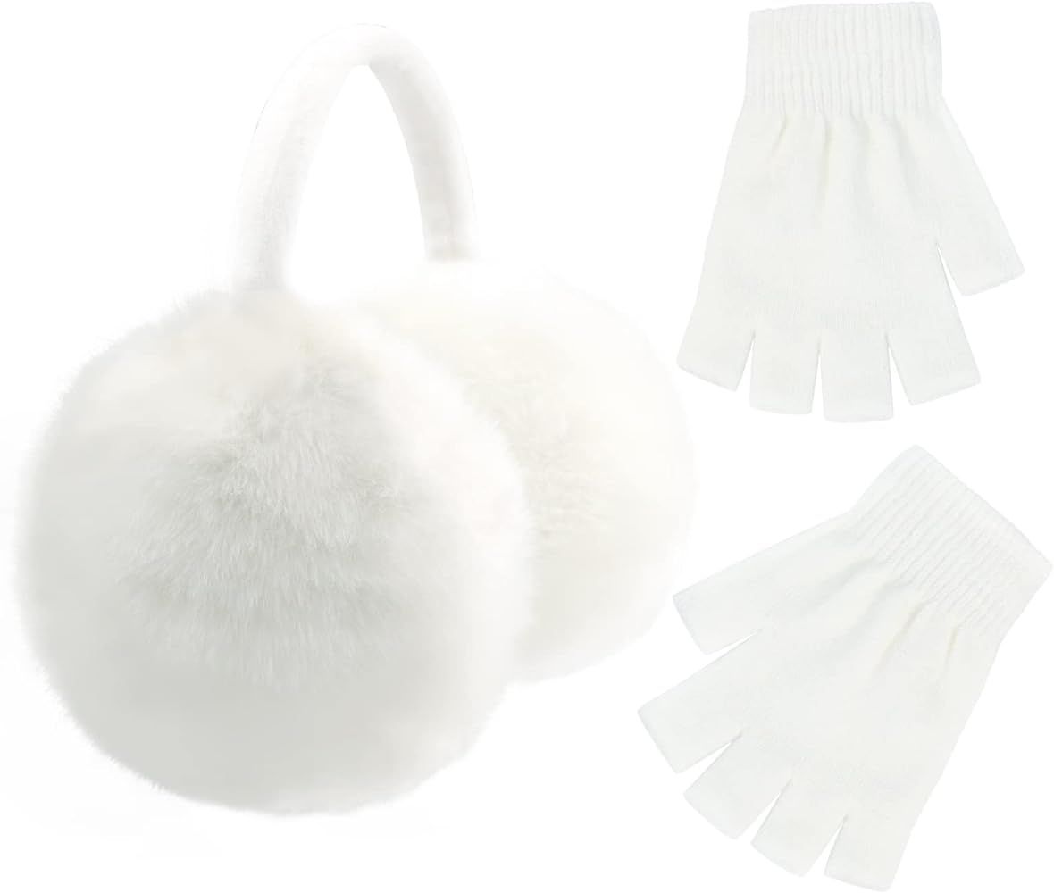 FSTEOE Winter Ear Muffs Women Warm Earmuffs Girls Ear Warmer Soft Plush Outdoor Plush Adjustable ... | Amazon (US)