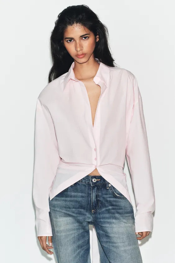 OVERSIZE SHIRT WITH BOW | Zara UK