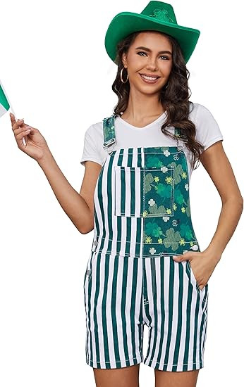 Unisex Printed Overalls Shorts Romper Festival Jumpsuits Work Bibs Coveralls Gifts for Men and Wo... | Amazon (US)