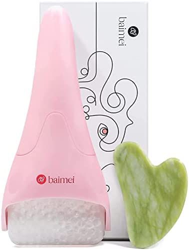 Ice Roller for Face and Gua Sha Facial Tools, BAIMEI Ice Face Roller Reduces Puffiness Migraine P... | Amazon (US)