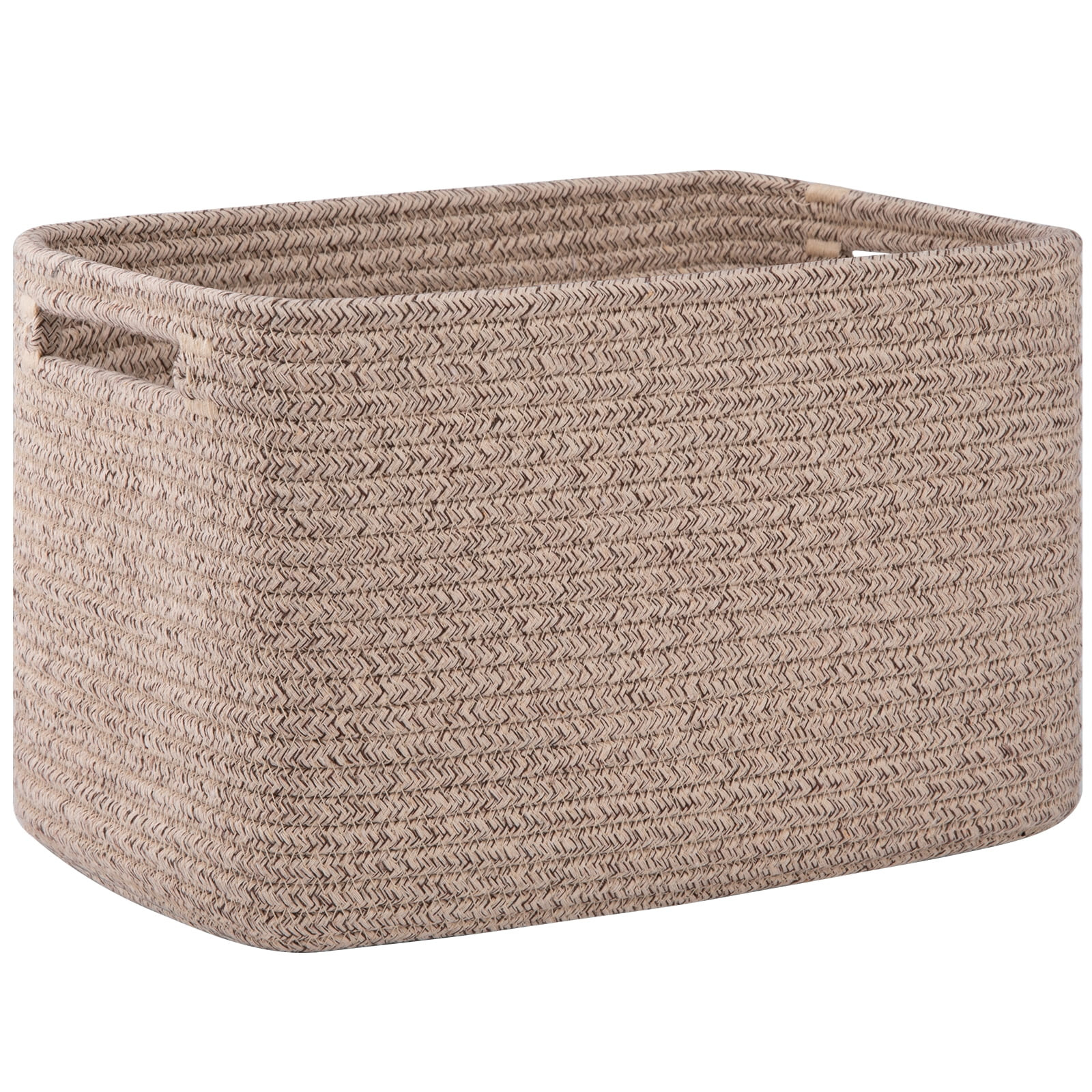 CHERISHGARD Cotton Rope Woven Storage Baskets, Laundry Baskets With Handles,Rectangle Decorative ... | Walmart (US)