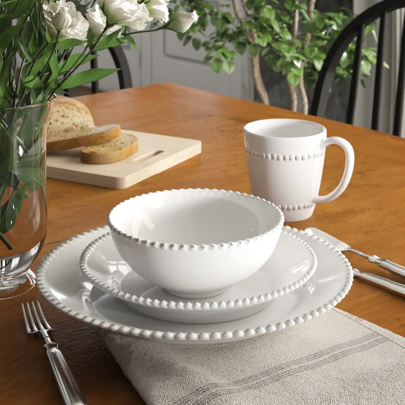 Beachcrest Home™ Shane Earthenware Dinnerware Set - Service for 4 | Wayfair North America