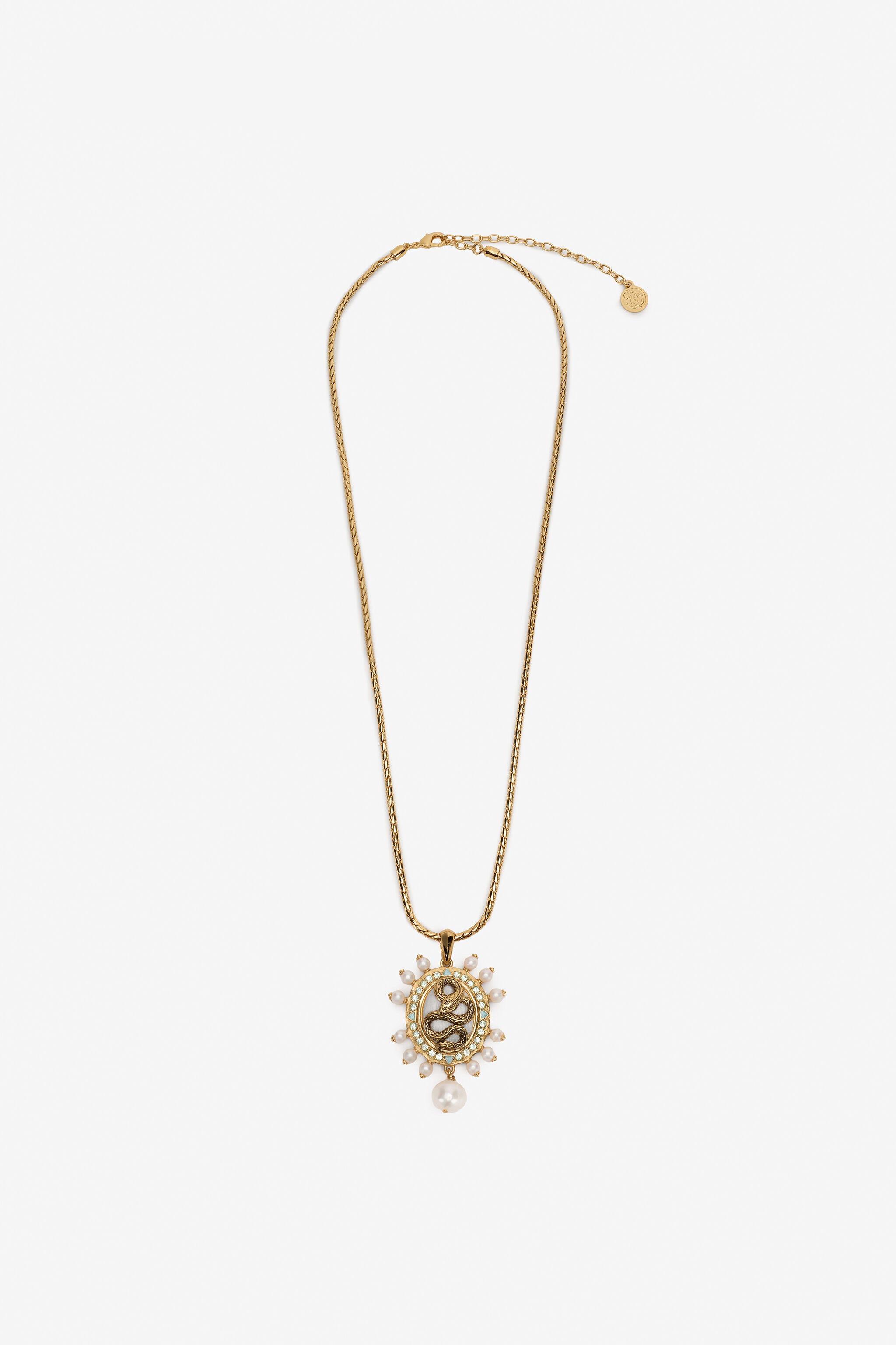 Snake Pendant Necklace with Pearls | Roberto Cavalli