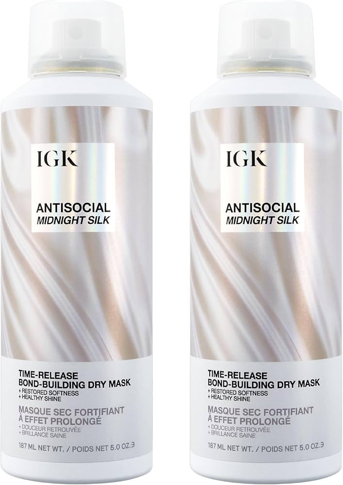 IGK Antisocial Midnight Silk Bond-Building Dry Hair Mask 2 pack \u2013 No-Rinse Leave-In Treatmen... | Amazon (US)