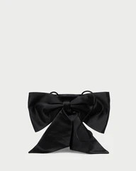 Violet Black Satin Bow Crossbody | Loeffler Randall