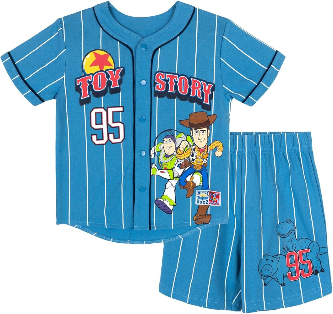 Disney Toy Story Baseball Jersey T-Shirt and Shorts Outfit Set Toddler to Big Kid Sizes (2T - 10-... | Amazon (US)