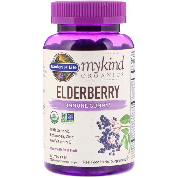 Garden of Life MyKind Organics, Elderberry, Immune Gummy, 120 Vegan Gummy Drops | Walmart (US)