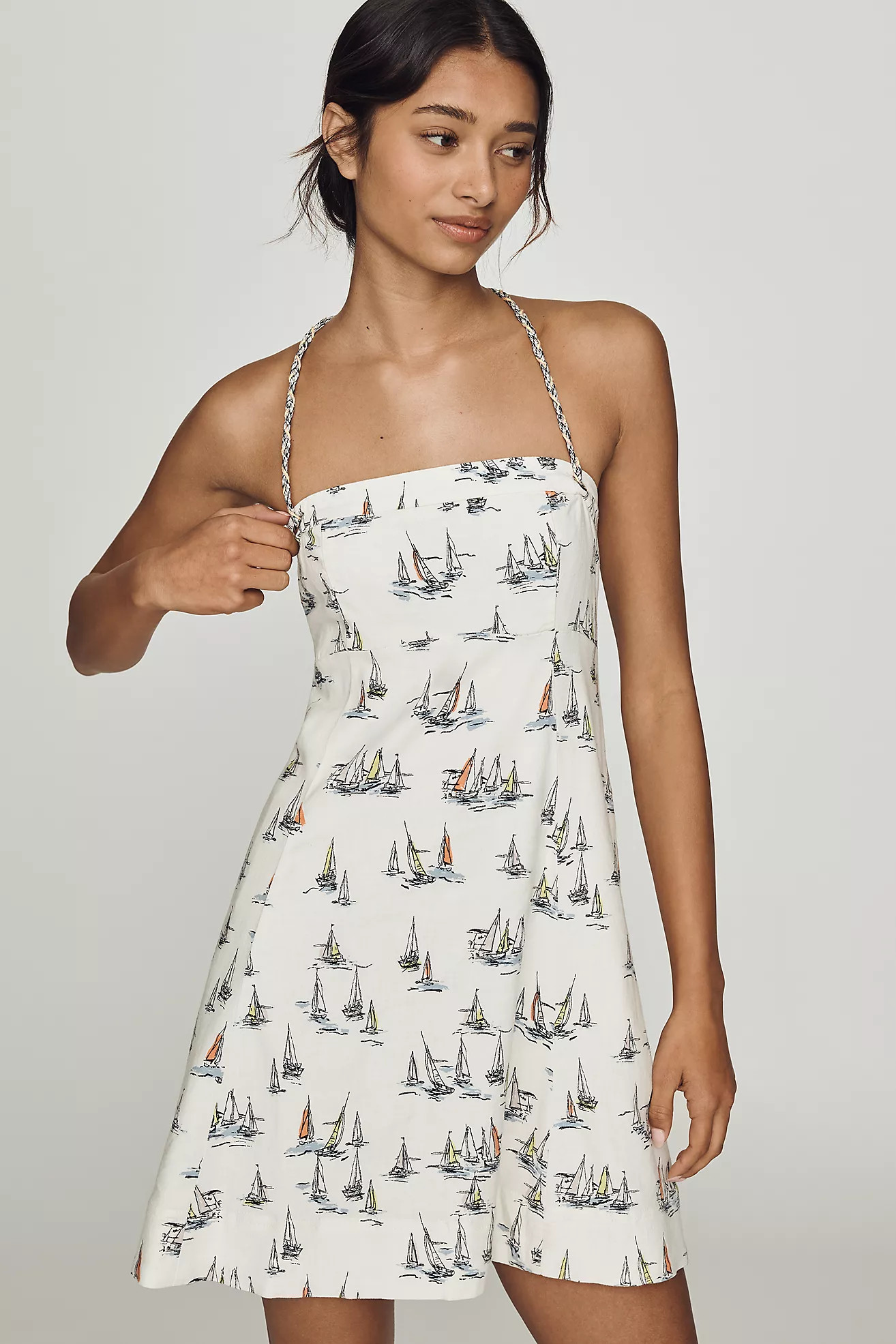 Maeve Linen Blend Mini Dress | Anthropologie (US)