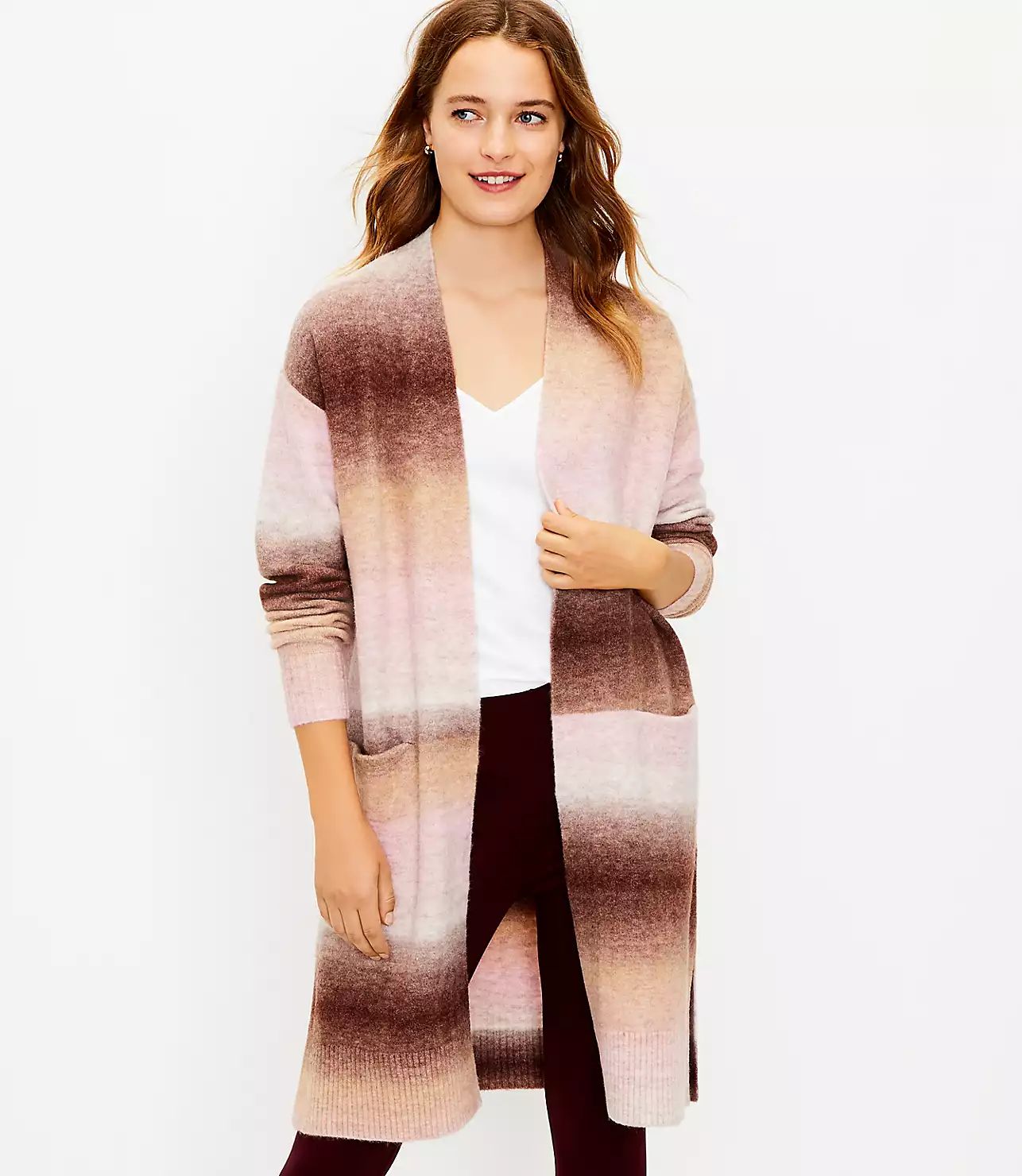 Ombre Pocket Open Cardigan | LOFT