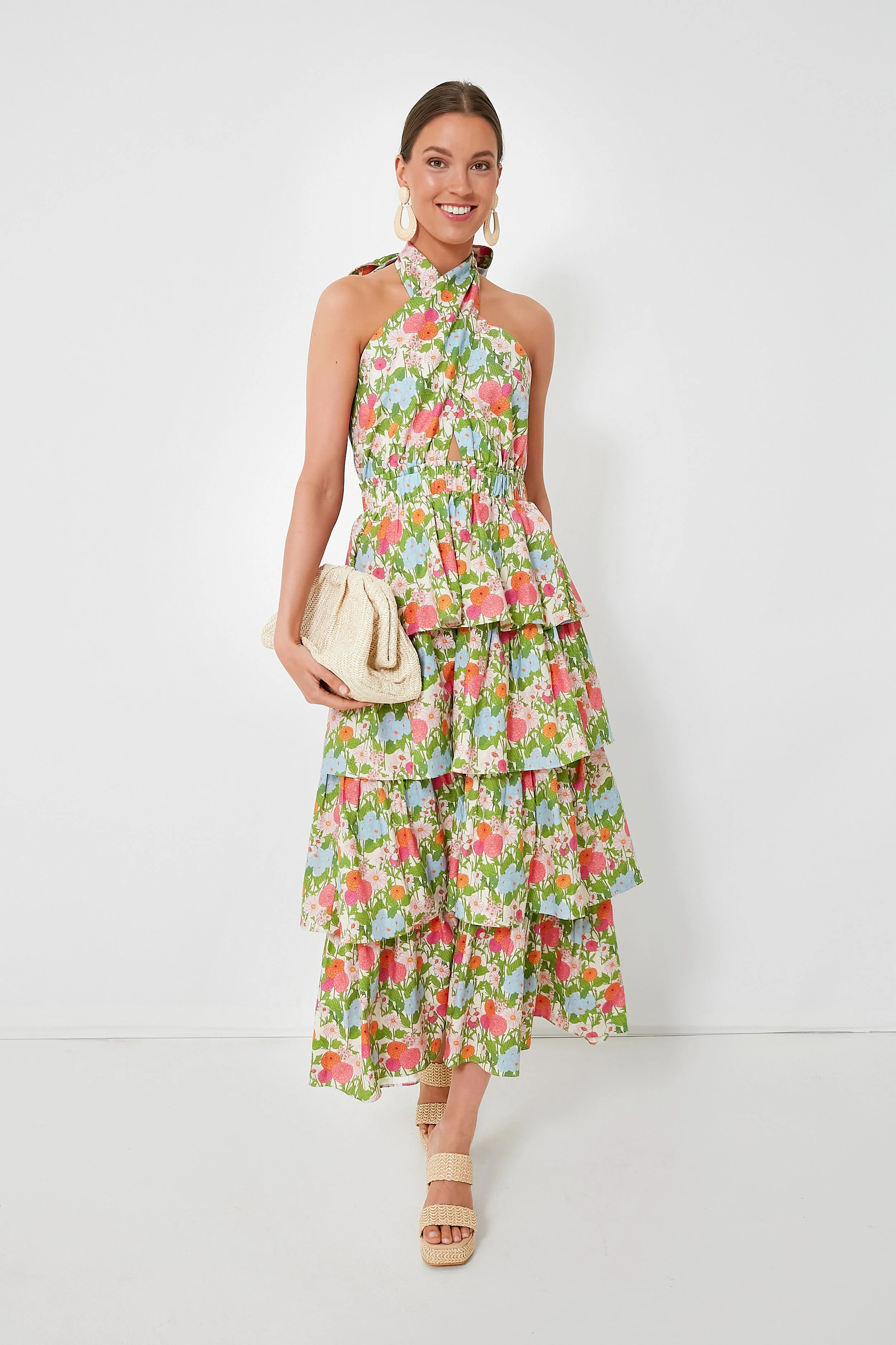 Multi Floral Jenny Halter Neck Maxi Dress                  Hyacinth House Alexis Tuckernuck Code  | Tuckernuck (US)