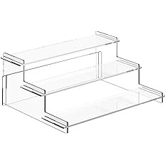 Acrylic Risers Display Stand, 3 Tier Cupcake Holder, Clear Perfume Organizer Stand, Display Shelf... | Amazon (US)