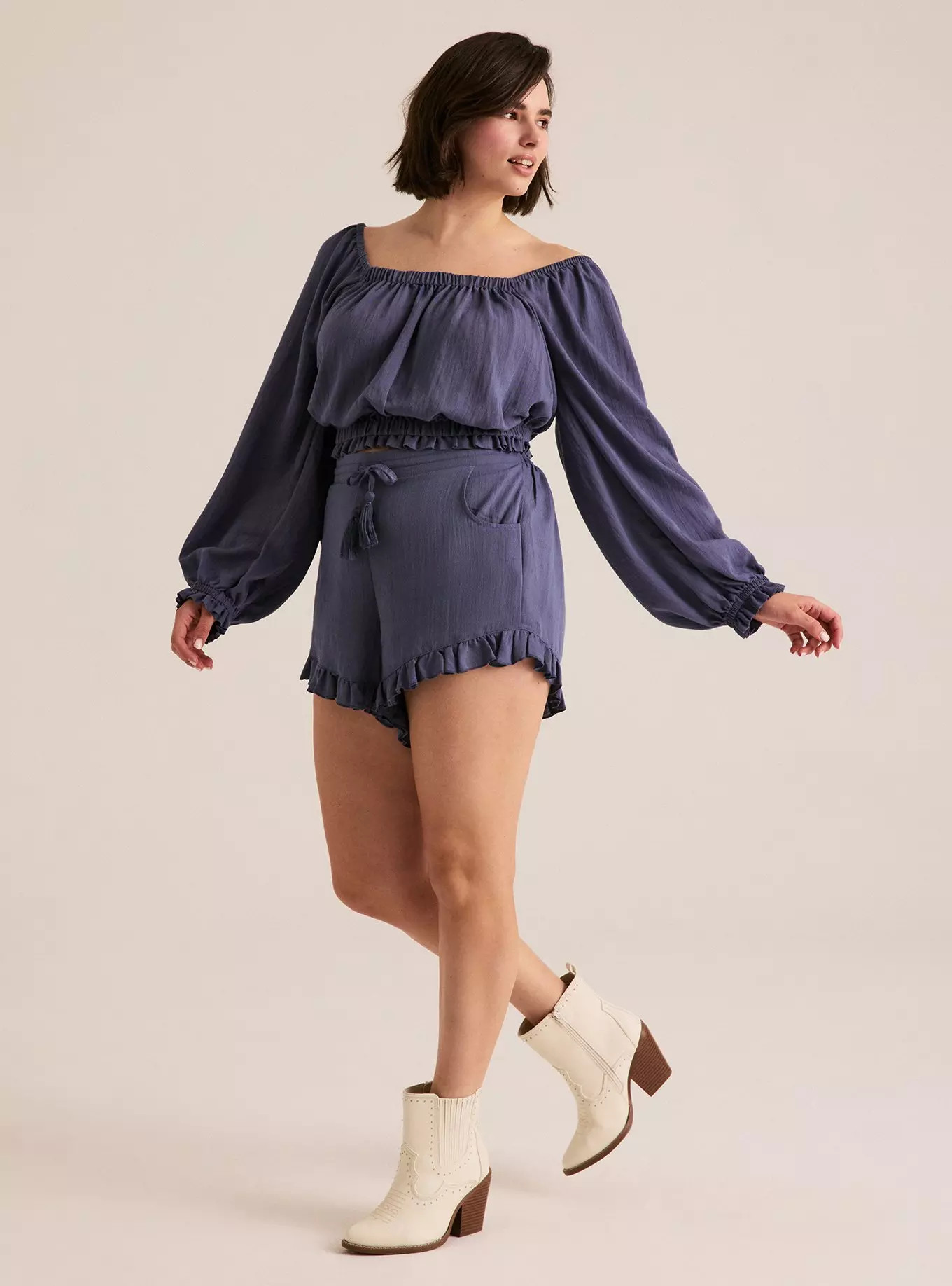 Festi Blouson Sleeve Crop Top | Torrid (US & Canada)