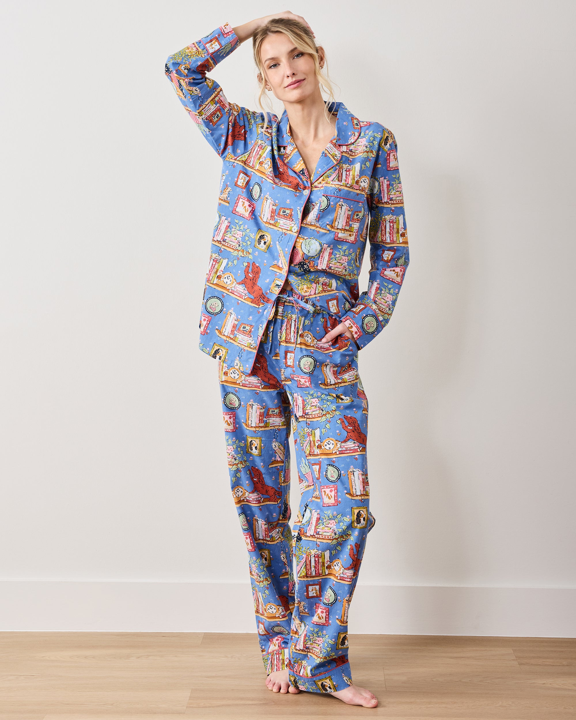 Unleashed Stories - Tall Long PJ Set - Bookkeeper Blue | Printfresh