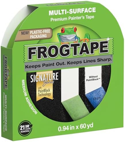 FrogTape Multi-Surface Painters Tape with PAINTBLOCK, 1 Inch Wide (0.94 In. x 60 Yds), Medium Adh... | Amazon (US)