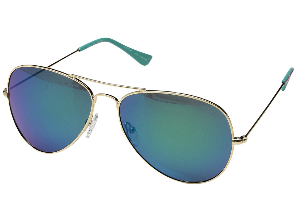 Lilly Pulitzer - Lexy (Polarized) (Shiny Gold/Fan Sea Pants Tips/Polarized Green Mirror Lens) Polarized Fashion Sunglasses | Zappos