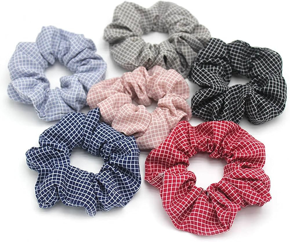 SEVENHEAD Scrunchies for Hair, 6 Packs Hair Scrunchies for Women Cotton Bandana Scrunchies, Soft ... | Amazon (US)