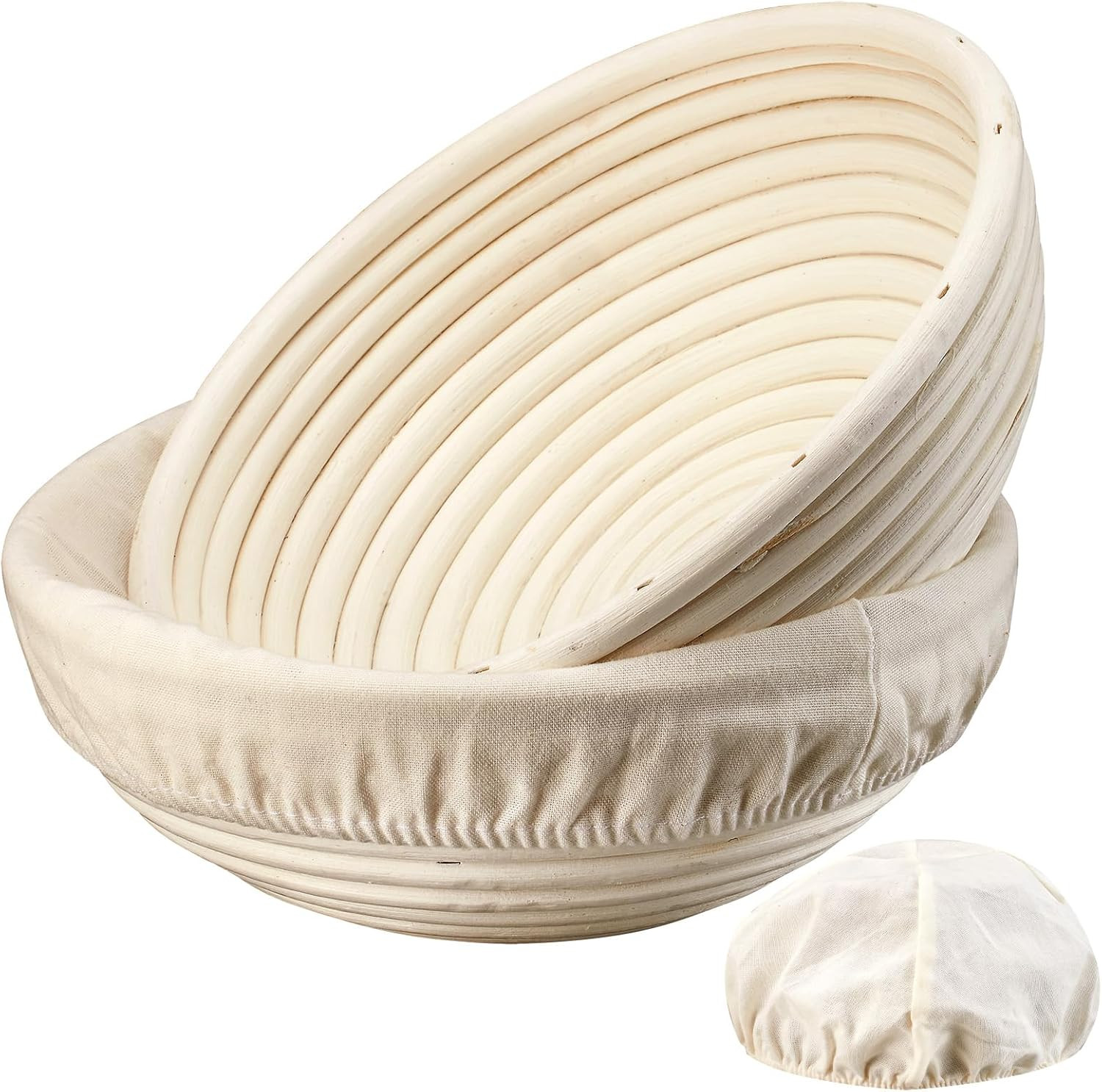 Banneton Bread Proofing Basket - 9 inch Banneton Basket Set of 2 Sourdough Proofing Basket Round ... | Amazon (US)